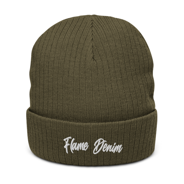 FD Cursive cuffed beanie
